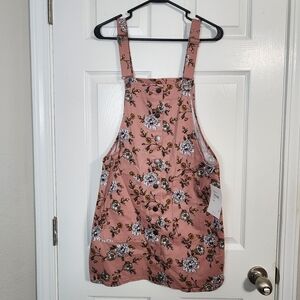 NWT floral overall mini dress size L